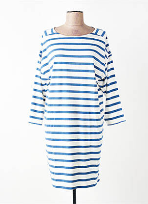 Robe mi-longue imprimé fantaisie manches longues bleu B.YOUNG femme
