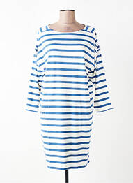 Robe mi-longue imprimé fantaisie manches longues bleu B.YOUNG femme