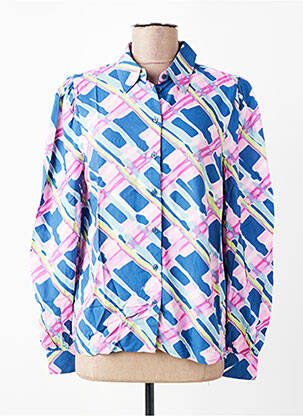 Chemisier imprimé fantaisie manches longues bleu B.YOUNG femme