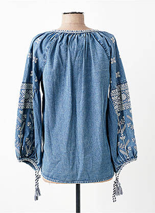 Blouse col rond manches longues bleu STUDIO PARISIEN femme