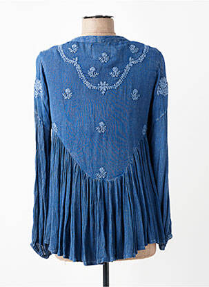 Blouse manches longues manches longues bleu STUDIO PARISIEN femme