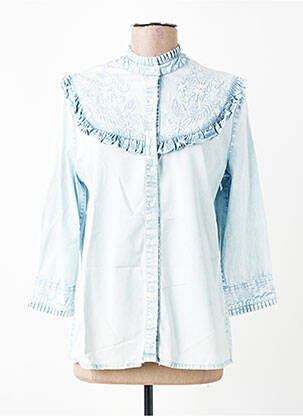 Chemisier coupe droite manches longues bleu IMAGINE femme