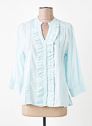 Chemisier coupe droite manches longues bleu IMAGINE femme