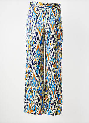 Pantalon large fermeture zippée sous rabat avec crochet taille normale bleu SEE U SOON femme