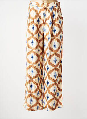 Pantalon large fermeture zippée sous rabat boutonné taille normale beige THE KORNER femme
