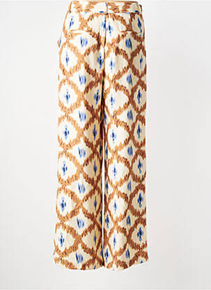 Pantalon large fermeture zippée sous rabat boutonné taille normale beige THE KORNER femme