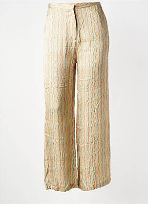 Pantalon large fermeture zippée sous rabat avec crochet taille normale orange SEE U SOON femme
