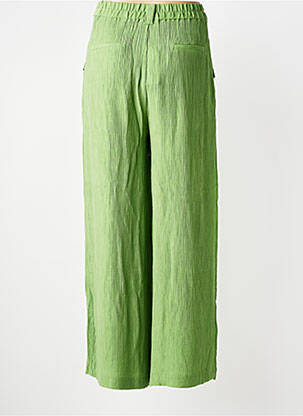 Pantalon large tissage crêpe taille normale vert SEE U SOON femme