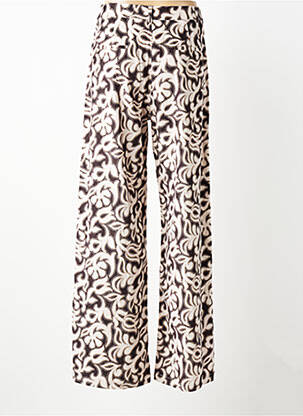 Pantalon large fermeture zippée sous rabat boutonné taille normale marron ORFEO femme