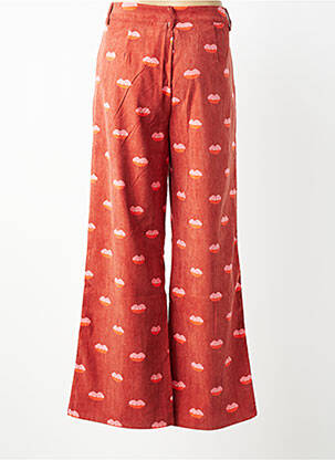 Pantalon large fermeture zippée sous rabat boutonné taille normale rouge COMPAÑIA FANTASTICA femme
