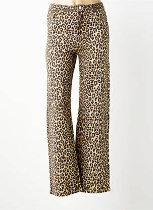 Pantalon large fermeture zippée sous rabat boutonné taille normale marron VERO MODA femme