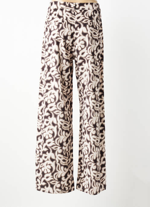 Pantalon large fermeture zippée sous rabat boutonné taille normale marron ORFEO femme