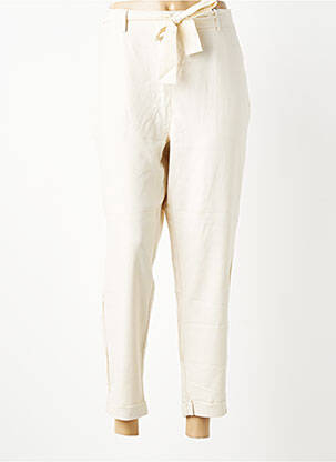 Pantalon 7/8 tissage popeline taille normale beige C'EST BEAU LA VIE femme