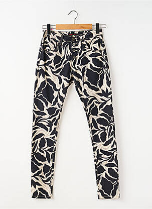 Jeans coupe slim poches taille haute noir PLACE DU JOUR femme