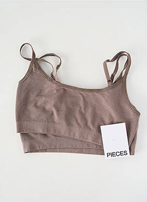 Soutien-gorge bretelle multi position brassieres marron PIECES femme