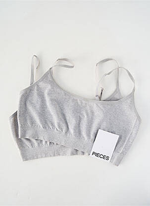 Soutien-gorge sans armature brassieres gris PIECES femme