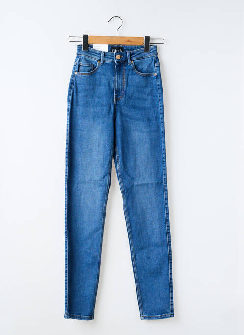 Jeans coupe slim stretch taille haute bleu PIECES femme