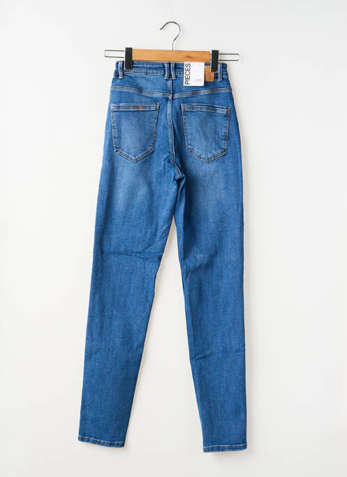 Jeans coupe slim stretch taille haute bleu PIECES femme