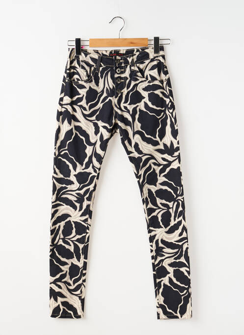 Jeans coupe slim poches taille haute noir PLACE DU JOUR femme