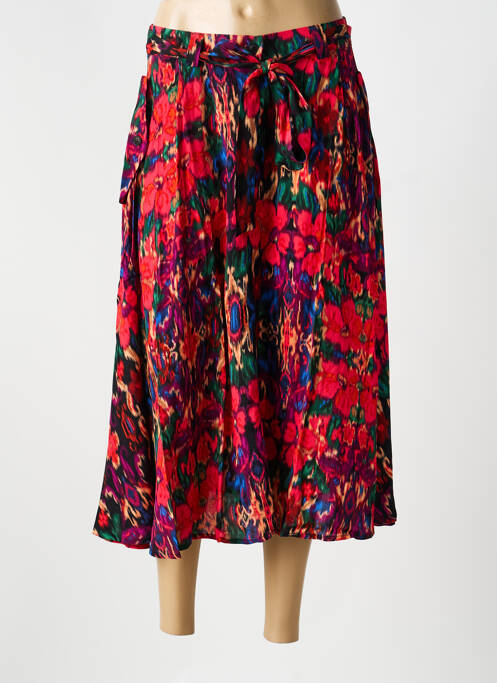 Jupe longue tissage crêpe rose ORFEO femme