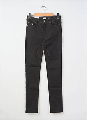 Jeans coupe slim stretch taille haute noir C'EST BEAU LA VIE femme