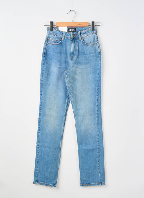 Jeans coupe droite taille haute taille haute bleu PIECES femme