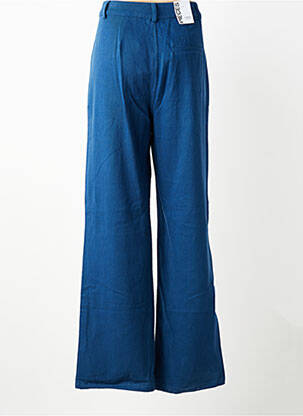 Pantalon droit tissage popeline taille normale bleu PIECES femme