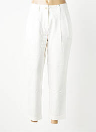 Pantalon 7/8 tissage popeline taille normale blanc VERO MODA femme