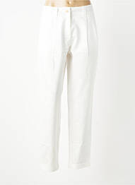 Pantalon slim tissage popeline taille normale blanc VERO MODA femme
