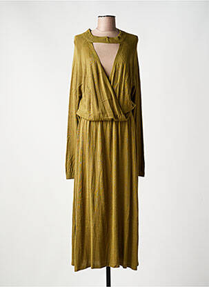 Robe longue manches longues manches longues vert KARMA KOMA femme