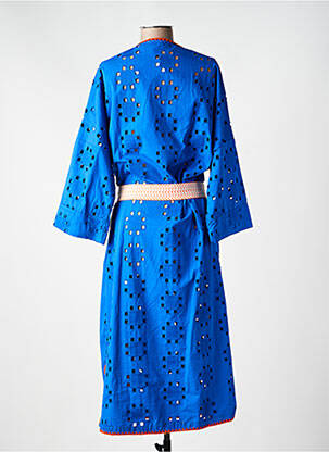 Robe longue coupe cintrée manches 3/4 bleu HOD femme