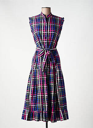 Robe longue imprimé fantaisie sans manche violet MII femme