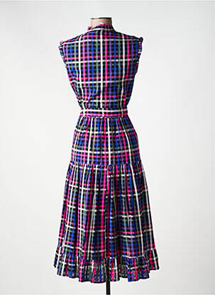 Robe longue imprimé fantaisie sans manche violet MII femme