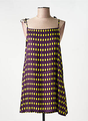 Robe courte coupe évasée fines bretelles violet HOD femme