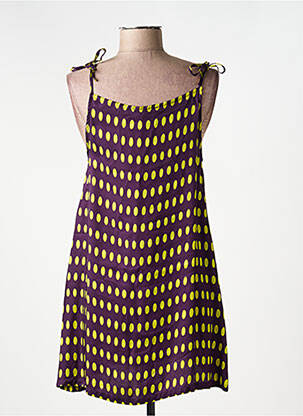 Robe courte coupe évasée fines bretelles violet HOD femme