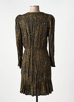 Robe courte coupe évasée manches longues vert LOUIZON femme