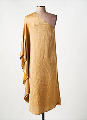 Robe mi-longue manches longues manches longues beige ATELIERS FRANÇAIS DE CONFECTION femme