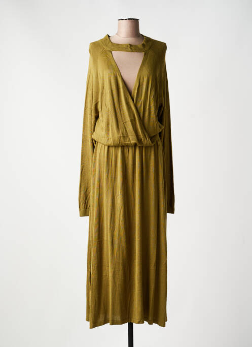 Robe longue manches longues manches longues vert KARMA KOMA femme