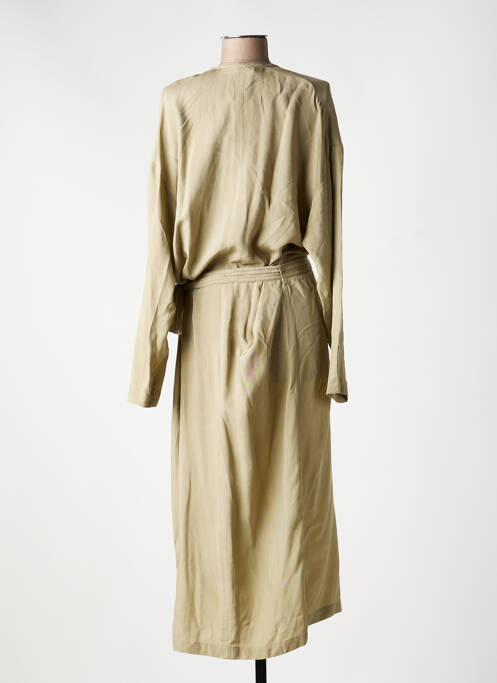 Robe longue manches longues manches longues beige HUMANOID femme