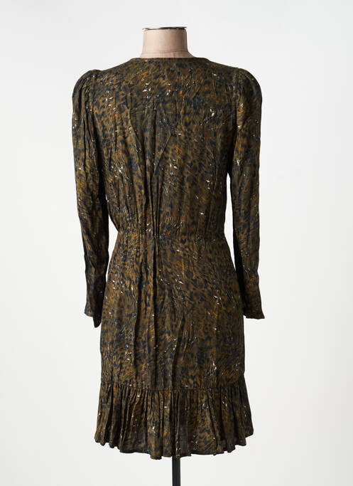 Robe courte coupe évasée manches longues vert LOUIZON femme