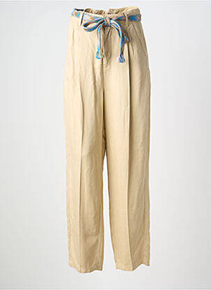Pantalon large tissage popeline taille normale beige LABDIP femme