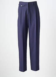 Pantalon droit fermeture zippée sous rabat avec crochet taille normale bleu ATTIC AND BARN femme