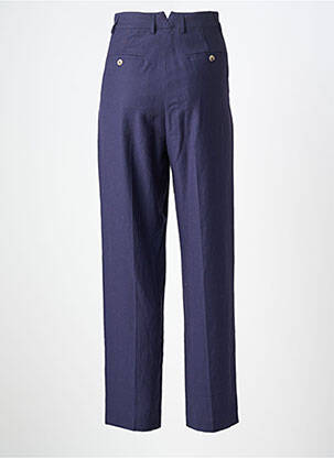 Pantalon droit fermeture zippée sous rabat avec crochet taille normale bleu ATTIC AND BARN femme
