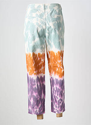 Pantalon 7/8 fermeture zippée sous rabat boutonné taille normale bleu LOVE AND LET DYE femme