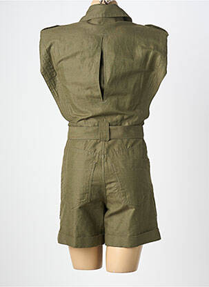 Combishort fermeture boutonnée sur le devant manches courtes vert MADEINTOMBOY femme