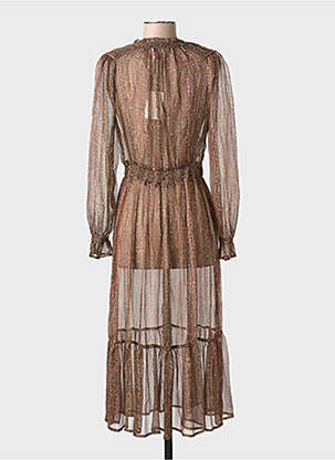 Robe longue manches longues manches longues marron LOUIZON femme
