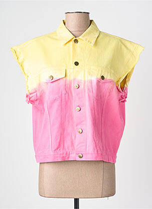 Veste casual col chemisier jaune LOVE AND LET DYE femme
