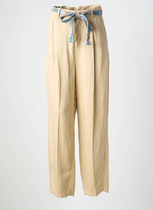 Pantalon large tissage popeline taille normale beige LABDIP femme