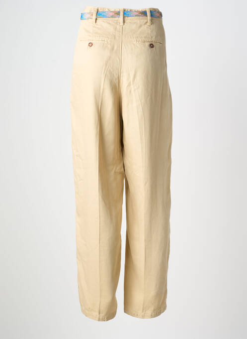 Pantalon large tissage popeline taille normale beige LABDIP femme