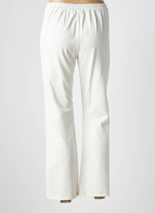 Pantalon droit fermeture zippée sous rabat boutonné taille normale blanc V.DE.VINSTER femme